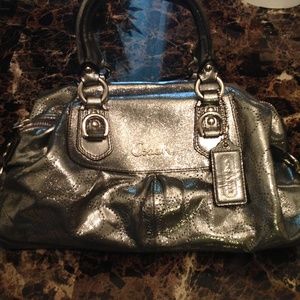 Silver coach bag