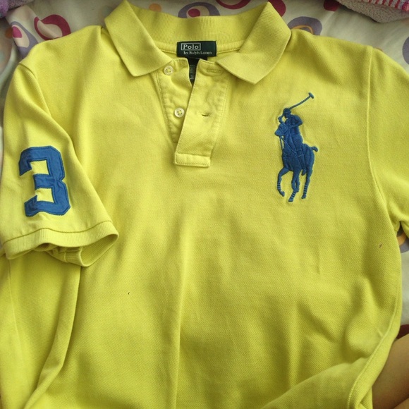 Lime green collard polo