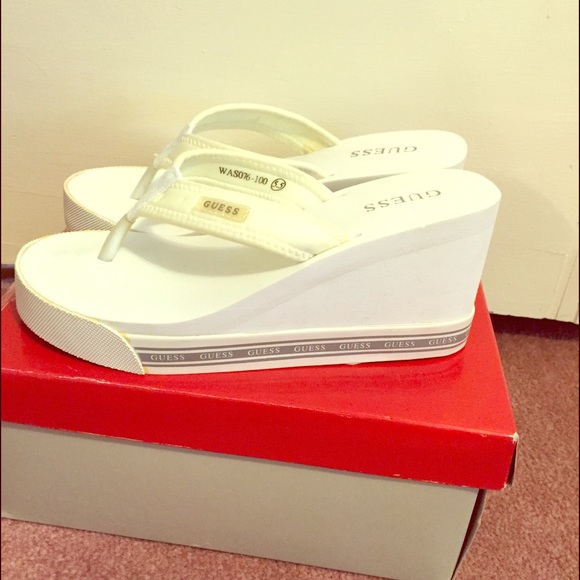 Guess wedge flip flop sandals
