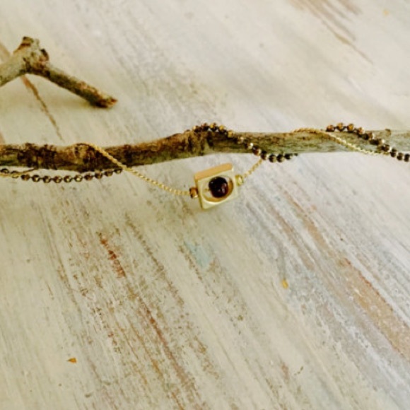 Beaded & link brass & gold bracelet