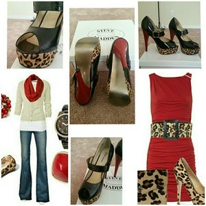 Steve madden leopard open toe heels