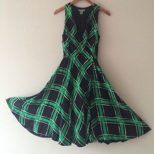 Beautiful wrap dress that has an open neck line.