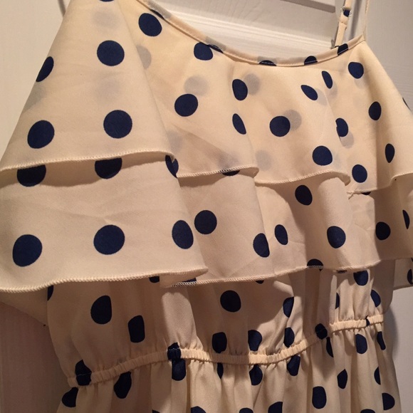 Off white polka dot summer dress - Picture 3 of 4