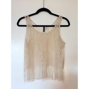 H&M Lace Fringe Top