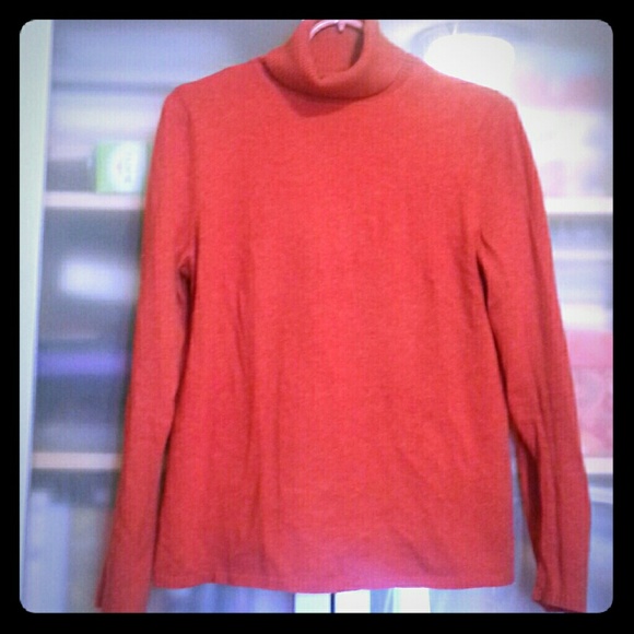 Orange cashmere turtleneck