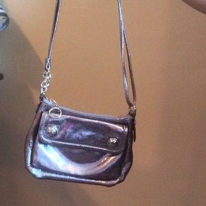 Coach Metallic silver cross body small bag