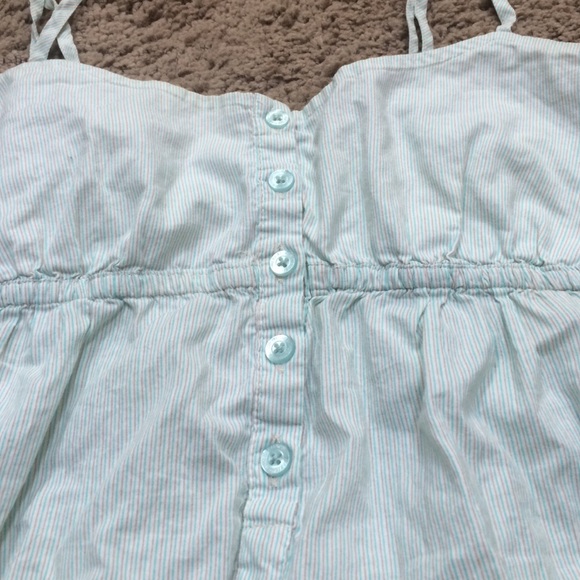 Teal striped long baby doll top - Picture 2 of 4