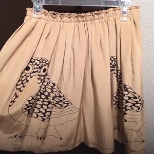 Adorable nude skirt with birds