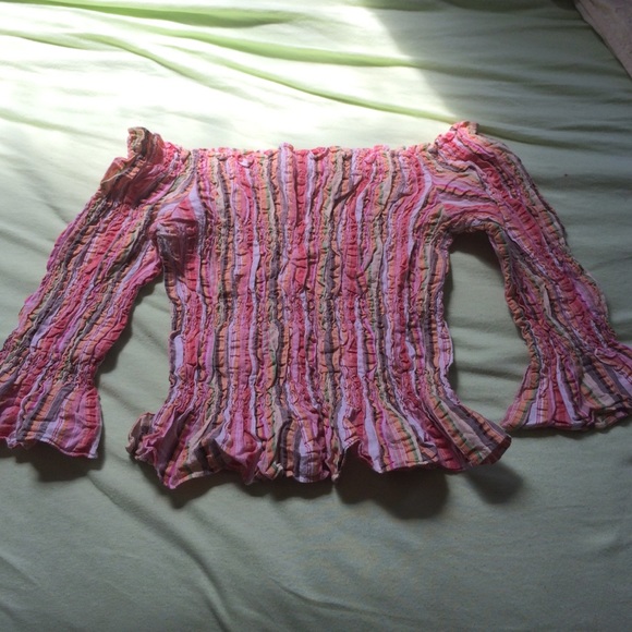 Express scrunch cotton top pink