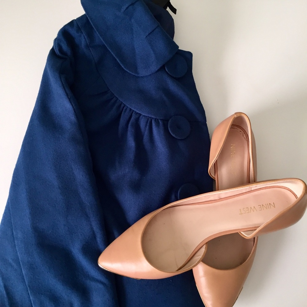 {Mossimo} Blue Cropped 3/4 Sleeve Jacket