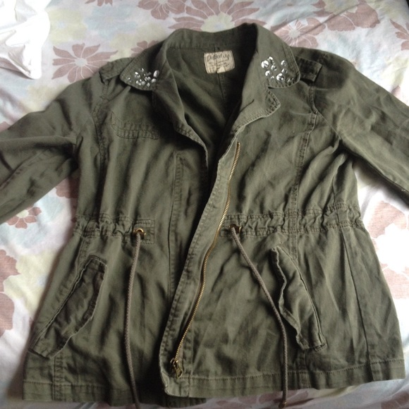 Green military-style jacket