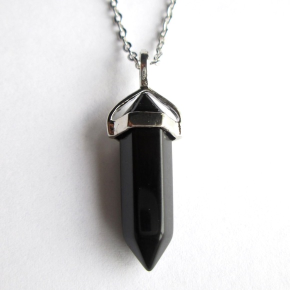 Brandy Melville Jewelry - Black Crystal Quartz Necklace