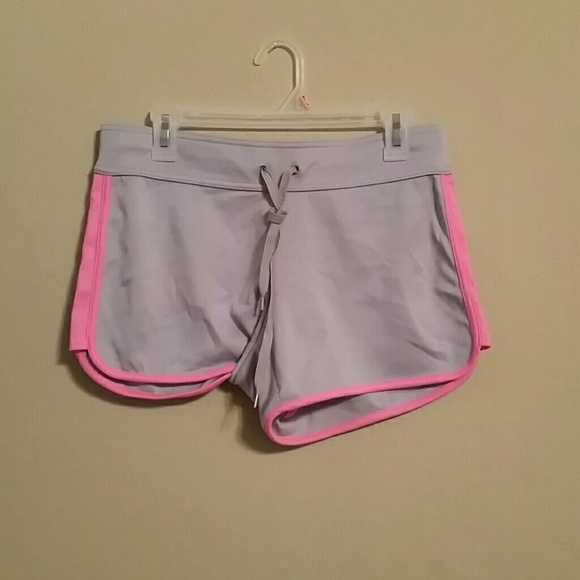 Grey and pink stretchy shorts