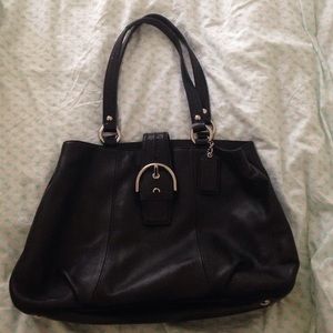 Coach F19248 Black Leather Soho Leather Carryall