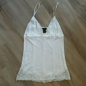 Arden B White lace detail tank top