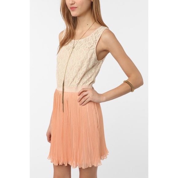 Urban Outfitters UO Lace & Peach Cocktail Dress
