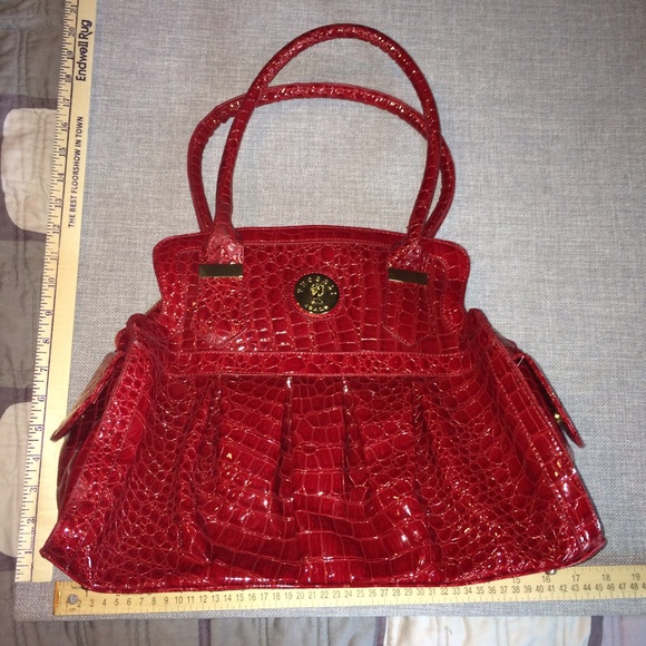 NEW! Red Italian Satchel - Picture 2 of 3