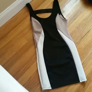 tri color scuba dress
