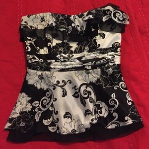 White and black strapless