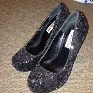 Steve Madden black sequence heels
