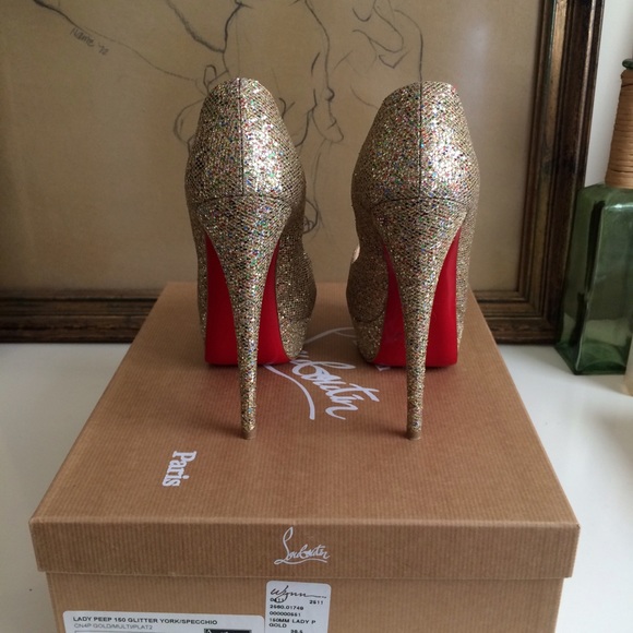 ⛔️SOLD⛔️Christian Louboutin Glitter Lady Peep - Picture 2 of 4