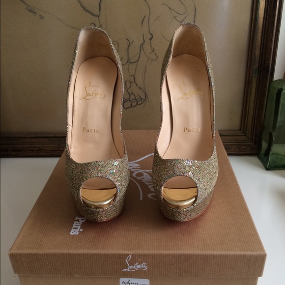 ⛔️SOLD⛔️Christian Louboutin Glitter Lady Peep - Picture 3 of 4