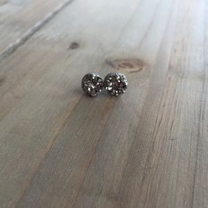 NEW | Metallic Gunmetal Black Druzy Earrings - 8mm