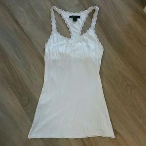Express White racerback tank w/ small lace detail
