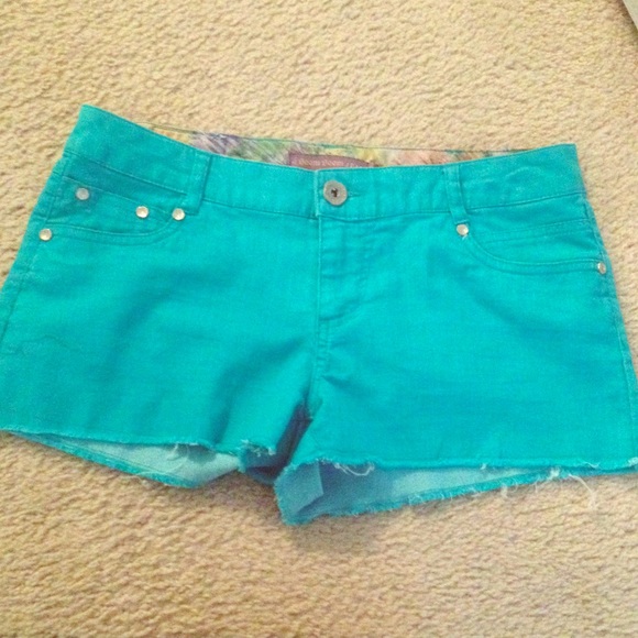Bright blue shorts