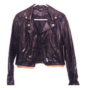 Black leather jacket