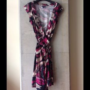 Multi-color Wrap Dress