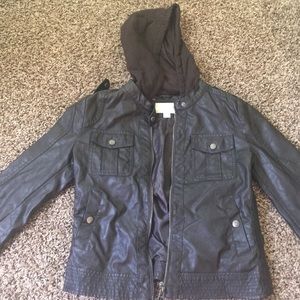 Brown faux leather jacket