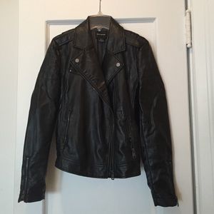 Faux leather moto jacket.