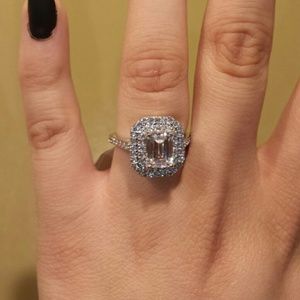 CZ Silver Wedding Ring SALE