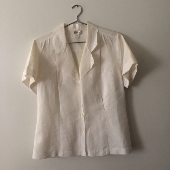 Vintage 80s Linen Collared Shirt