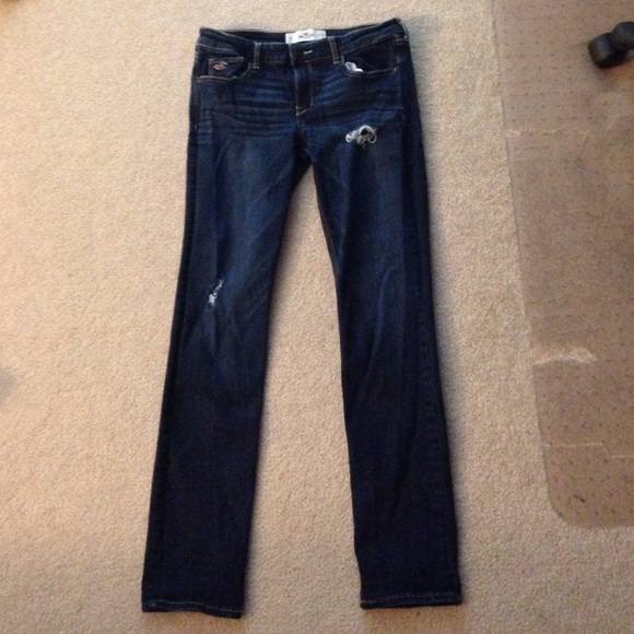 Hollister ripped dark wash jeans 9R