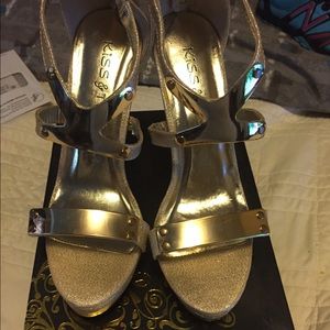 Gold Glitter Heels/Also in Silver!!