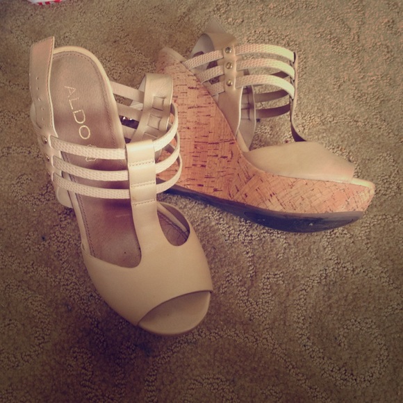 Beige wedges