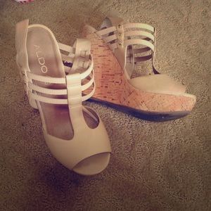 Beige wedges