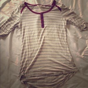 Gray maroon striped shirt