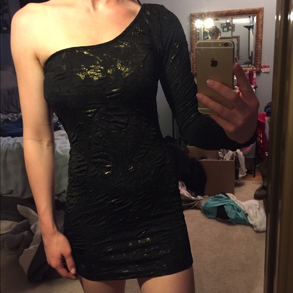 Black and gold dress