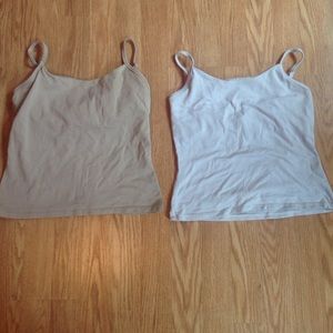 New York & Company White and Nude Tank Tops