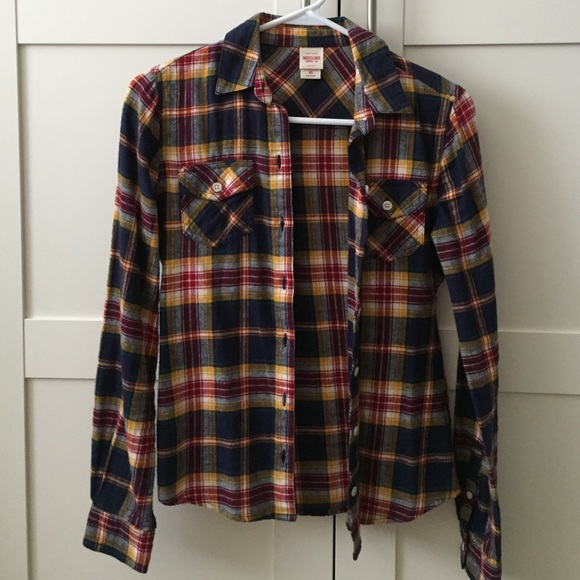 Blue, red, yellow plaid flannel