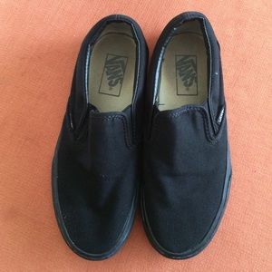 Black slip on vans size 6