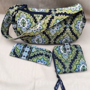 Vera Bradley Cambridge purse, wallet & glass case