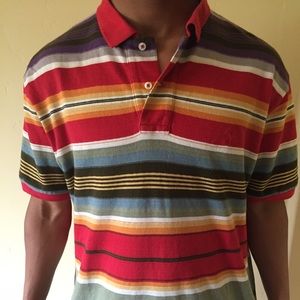 Multicolored striped collard shirt