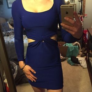 Blue cut out dress