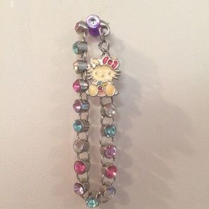 off white hello kitty bracelet with gems