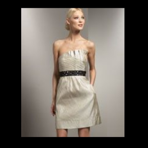 ⬇️Reduced! 🎉2X HP Phoebe Metallic Strapless Dress - Picture 1 of 4