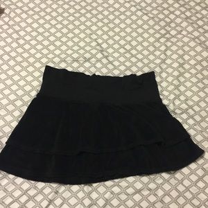 Black Terry Cloth Mini Skirt Swim Coverup